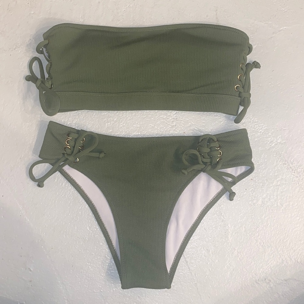 Army green two piece bikini set